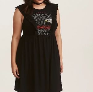 Torrid Biker Ruffle tshirt dress